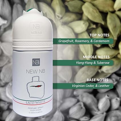 New NB Pour Homme Laco White Men Deodorant || 250ml || Strong & Long Lasting Fragrance | Gift for Him
