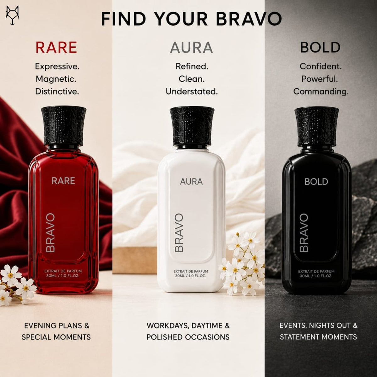 BRAVO GIFT SET - BOLD + AURA + RARE